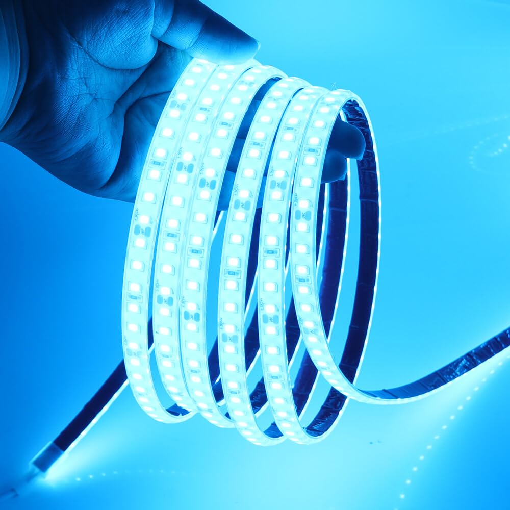 KAFULA 24V LED Light Strip, IP68 Waterproof Flexible, 13M ice Blue Super Bright Silicone LED Rope Light CRI85+, can be Cut Every 50mm | 120 LEDs/m | Home Decoration [Power Supply not Included]