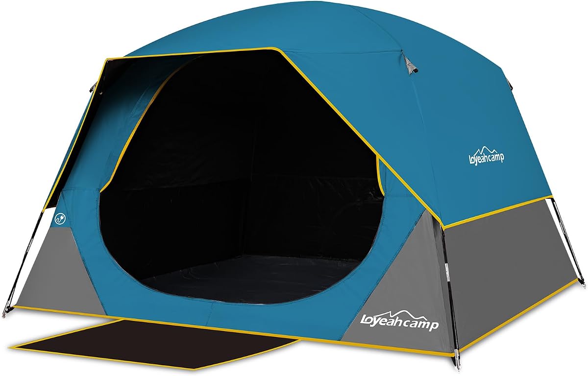 Tent 4/6 Person Blackout Camping Tent with Rainfly | Waterproof Portable Double Layer Family Dome Tent for Camping for Outdoor Camping&Hiking