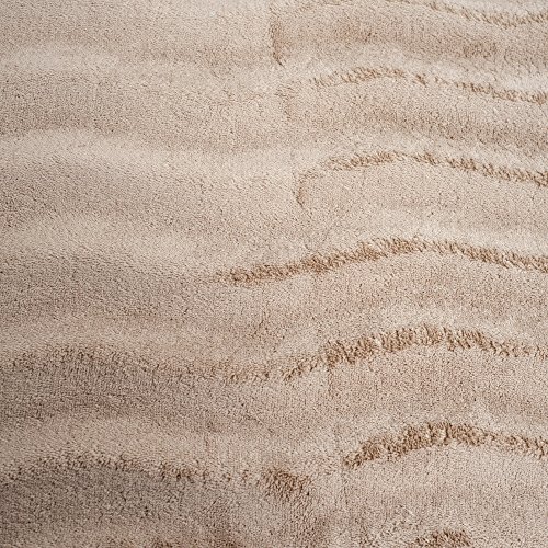 Lavish Home Microfiber Memory Foam Bathmat – Oversized Padded Nonslip Accent Rug for Bathroom, Kitchen, Laundry Room, Wave Pattern (Mocha)