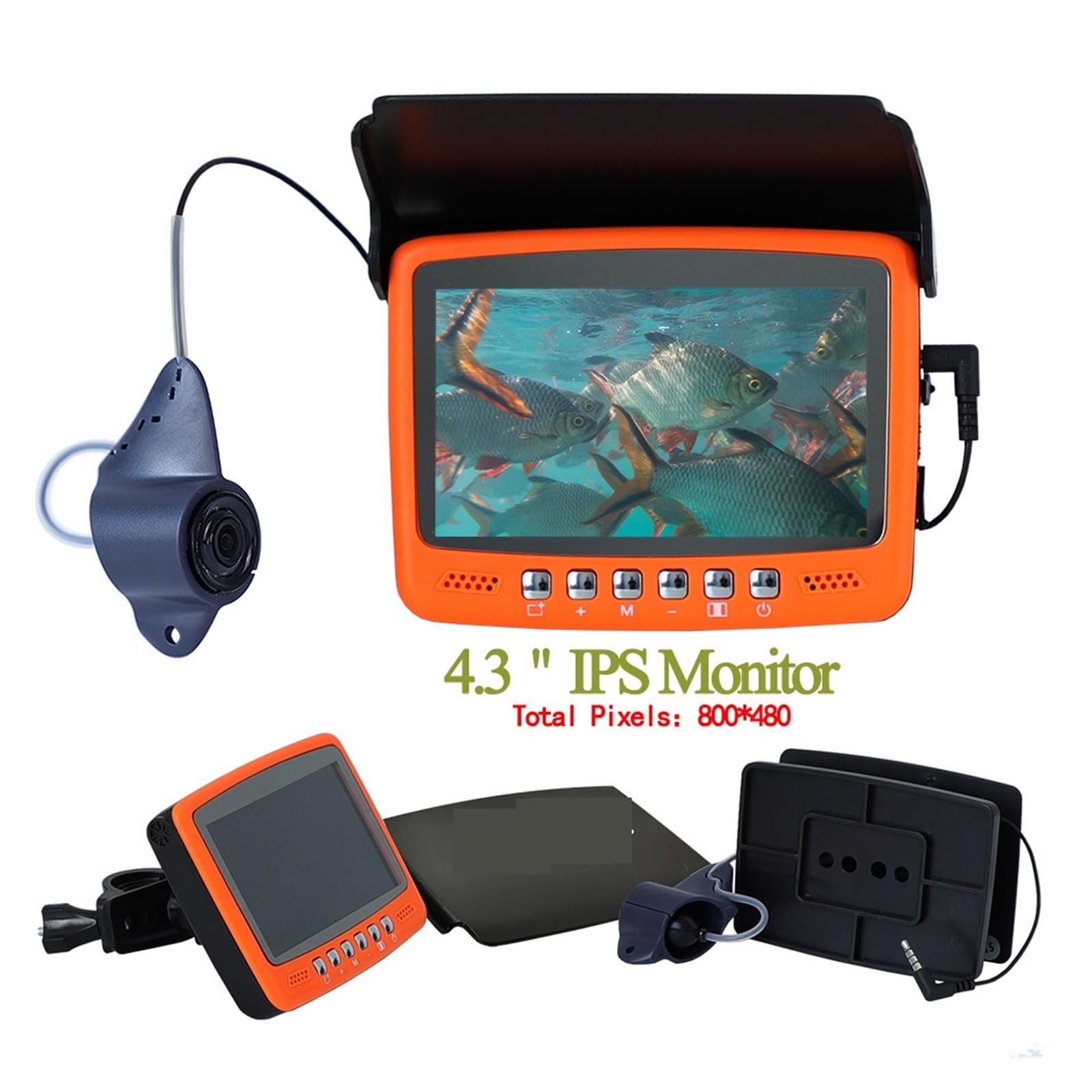 Podwodna kamera do łowienia ryb 4.3 Cal Monitor IPS Visual Fish Finder Kamera wędkarska HD z kablem 15m 1000TVL Sterowanie kamerą podwodną 8 sztuk Światła na podczerwień Zwab ryby blisko(15M)