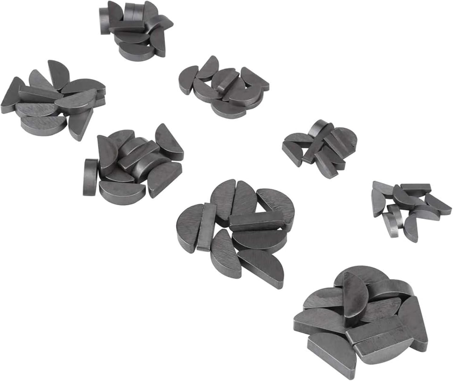 80 Pieces Spring Shims Assortment, 8-Sizes Half Moon Key Set, 3-4-5-6mm Feather Wrench Assortment for Steering Wheel, Pulleys, Crankshaft Keys