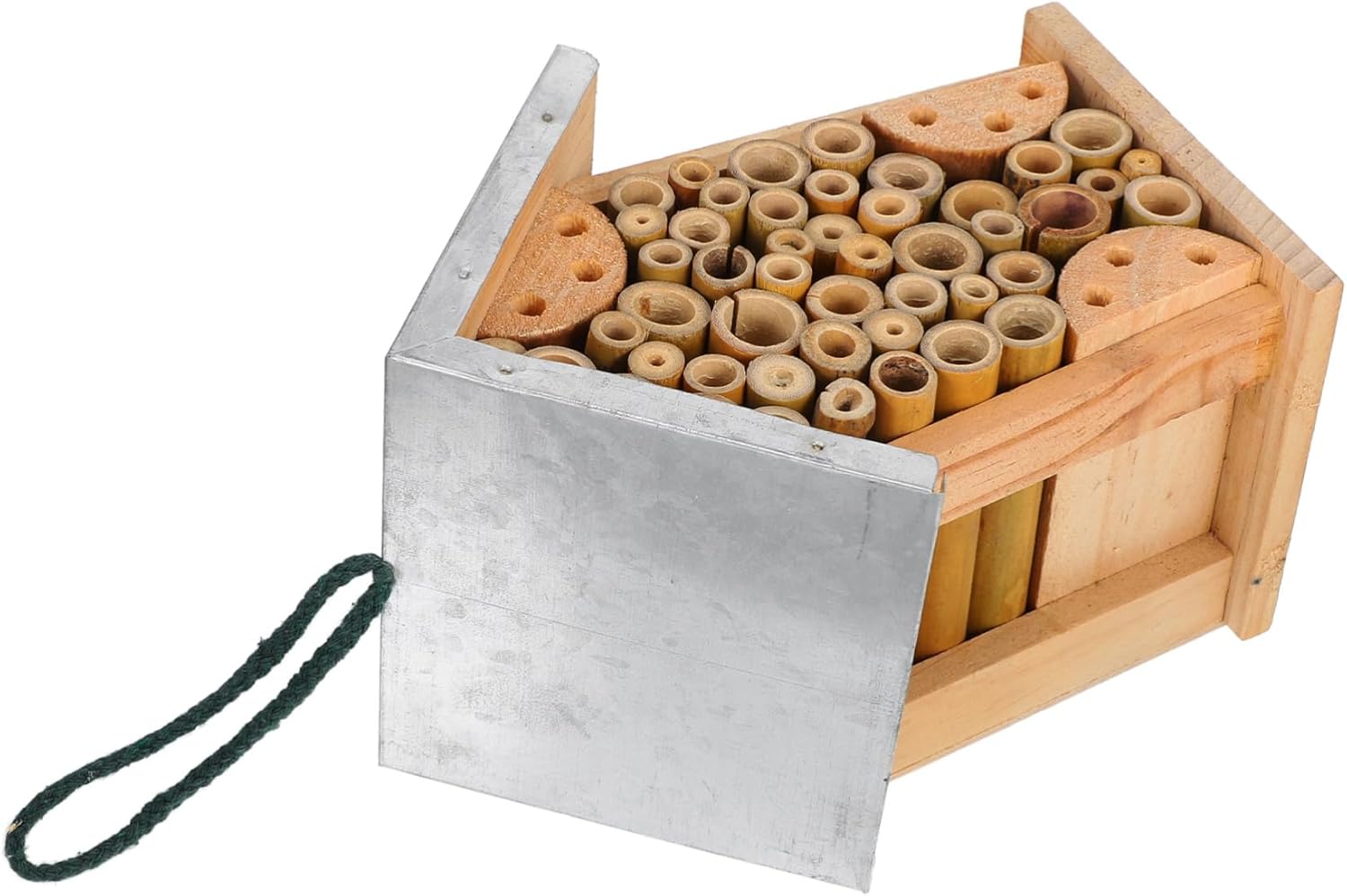 Happyyami Outdoor Insect Bee House Wooden Ladybug Bee Pollinator Hanging Hotel Habitat