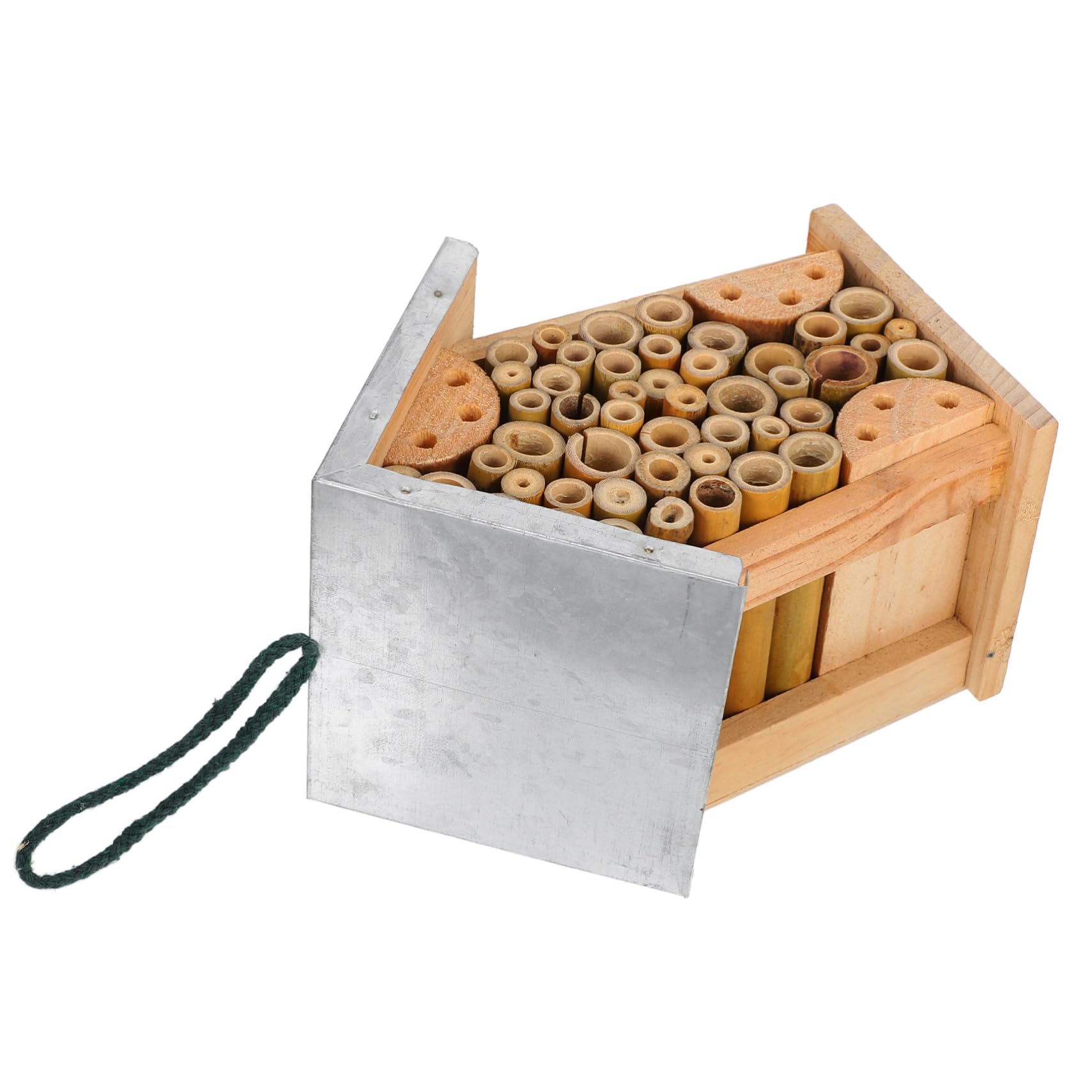 Hängendes Bienen und Schmetterlingshaus für Garten, Holz Eisen | Multifunktionales Insektenhotel, Dekorative Outdoor Dekoration, Wasserfeste Eisenkonstruktion, Geräumig und Komfortabel