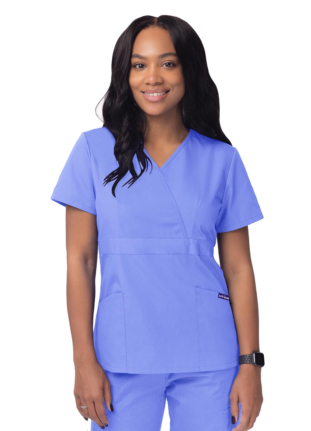 Sivvan Women's Scrubs Mock Wrap Top (Available in 15 Colors) — view 12