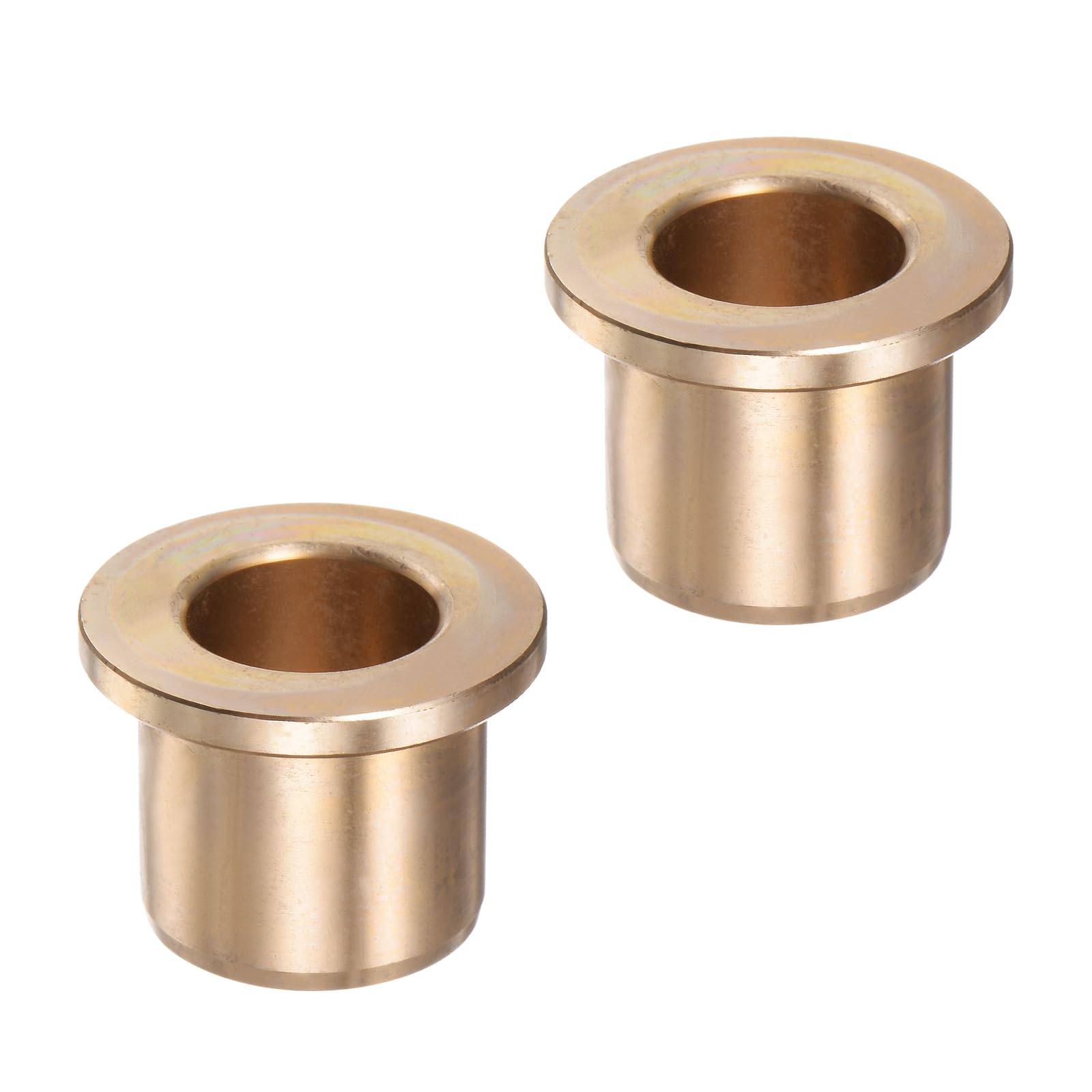 2pcs Bronze Flange Bearing Sleeve [15mm Bore x 21 OD x 20mm Flange Thickness] Self-Lubricating Bushings
