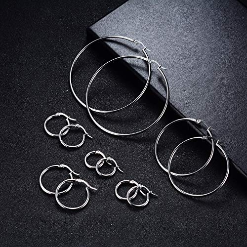 6 Pairs a Set Hoop Earring or 1 Pairs a Set 316L Stainless Steel Hoop Earrings for Women4
