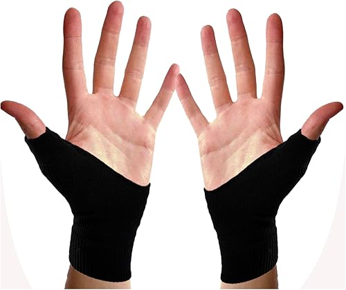 LingFei Guantes de compresión para la artritis del pulgar, soporte de muñeca transpirable, guantes sin dedos con almohadillas de gel para lesiones