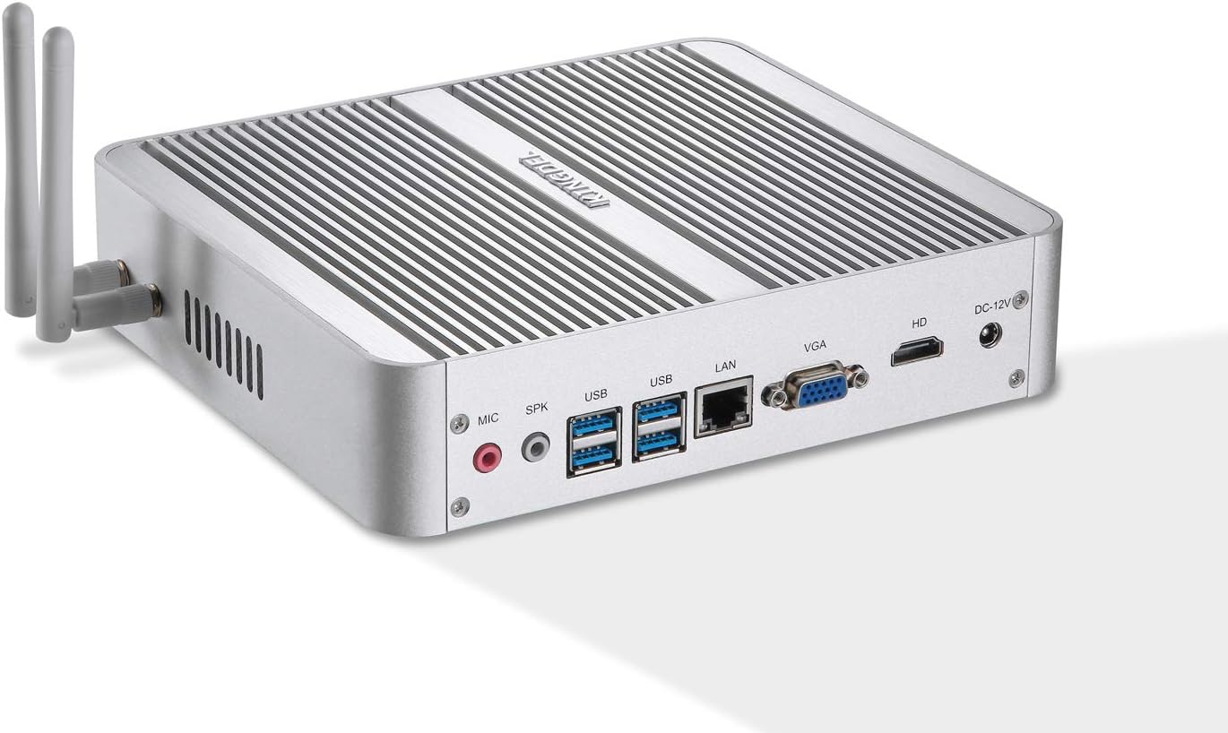 Tор Brаndѕ Kingdel Fanless Mini PC, Powerful Mini Desktop Computer, Intel i5 8th Gen. 4 Cores CPU, 16GB DDR4 RAM, 250GB SSD, 4096x2304, HD Port, LAN, VGA, 4xUSB 3.0, Windows 10 Pro