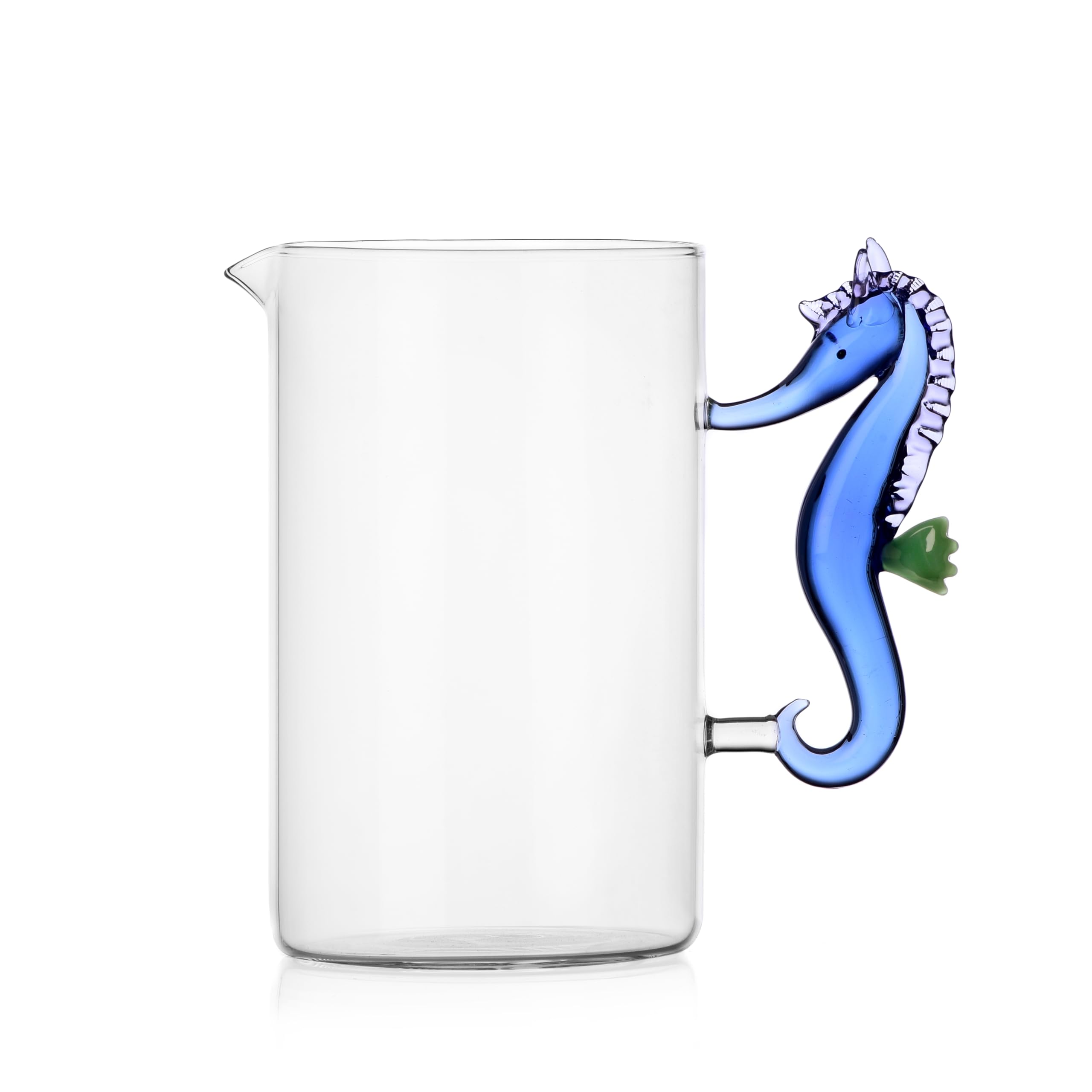 Ichendorf Milano Marine Garden Collection Blue Seahorse Jug, 150 cl, Borosilicate Glass, Handmade