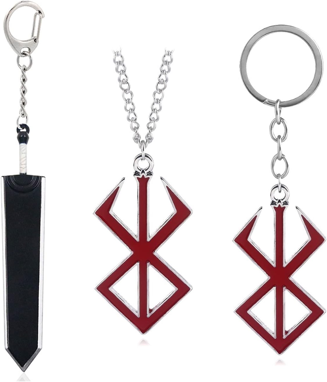 Behelit Necklace Keychain Haou no tamago Necklace Brand Of Sacrifice Rune Behelit Guts Sword Keychain for Men