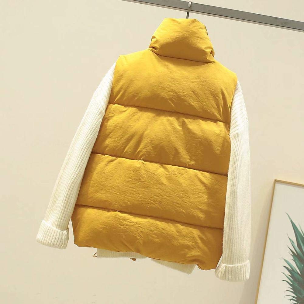 Chalecos Exteriores Para Mujer,Weste Damen Chaleco Ligero Acolchado Beige Con Solapa Chaleco Cálido Acolchado Casual Steppweste Abrigo De Invierno Sin Mangas Para Mujer Oficina Adolescente Deporte