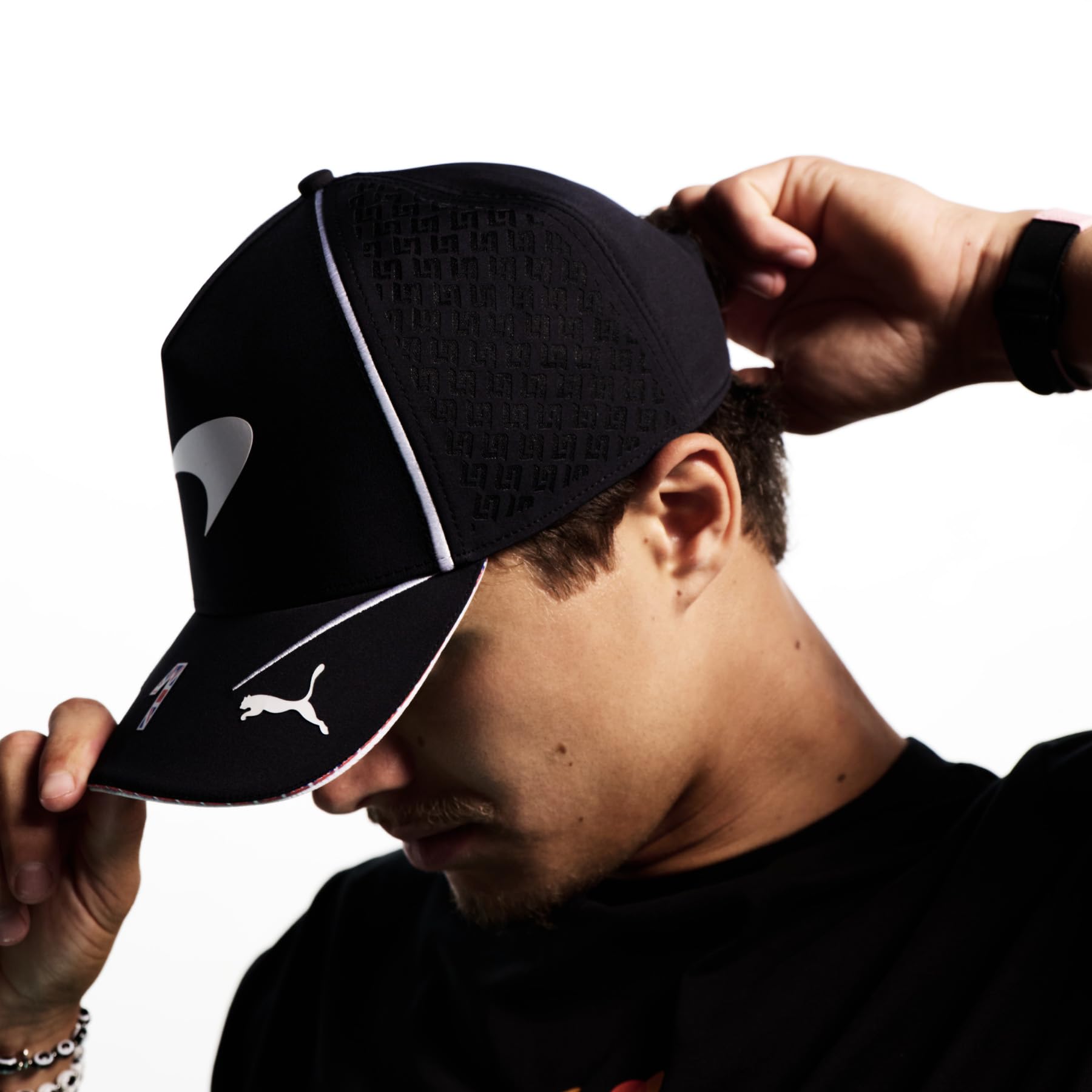 PUMA Erwachsene McLAREN Racing Lando Norris Replica Baseball-Cap OneSize, Black | Offizielle lizenzierte Replica-Sammlung, Wie getragen von Lando Norris, Gebogene Krempe mit Snapback-Befestigung hinten