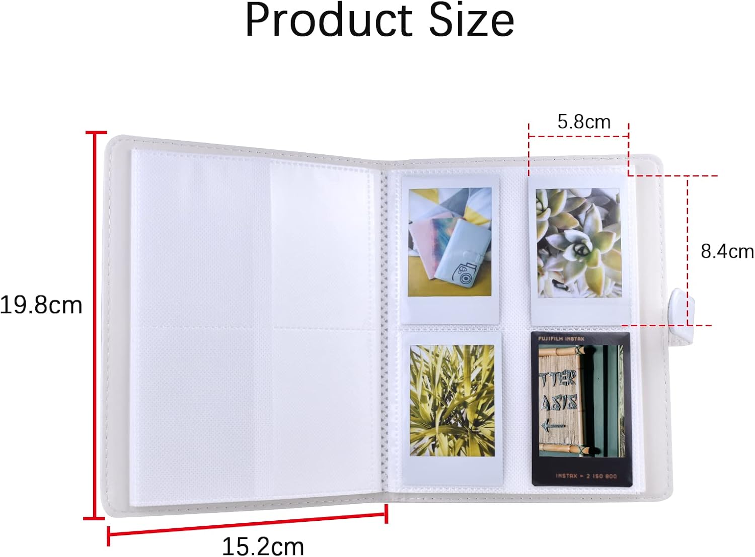 MUZIRI KINOKOO 128 Pockets Photo Album for 3-inch Film Fuji Instax Mini EVO/Mini 12/11/9/8/7+/25/90 Camera Photo Digital Photography Photo Book White - Image 4