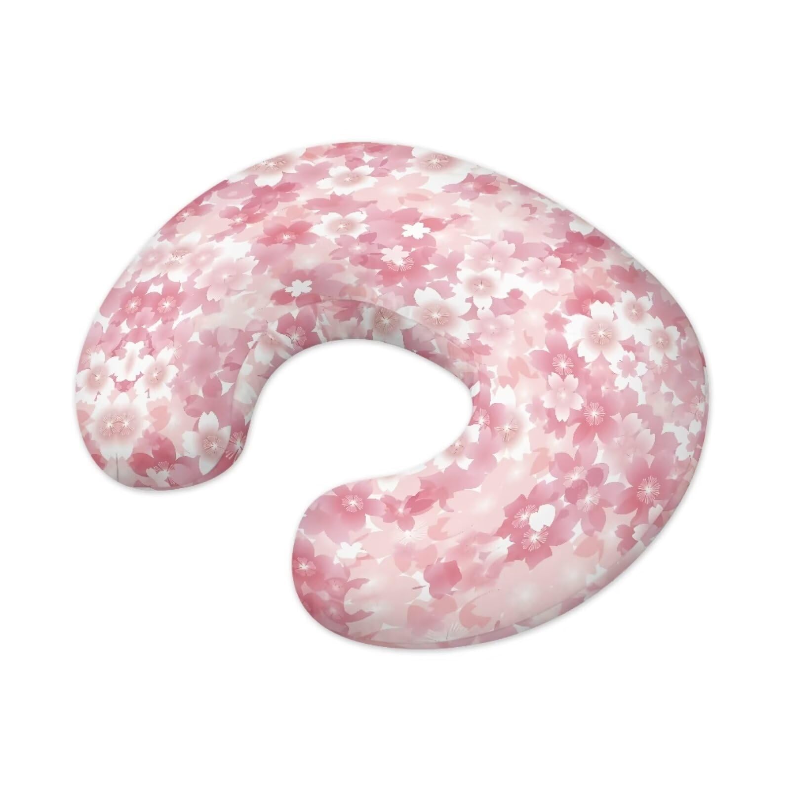 Hechitok Pink White Flowers Nursing Pillow Cover for Breastfeeding Pillow, Ultra Soft and Cozy Nursing Pillow Slipcovers Good Choice for Mom or Baby