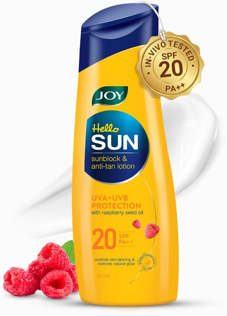 Joy Hello Sun Body Sunscreen Lotion SPF20 PA++ (300ml) | UVA + UVB Protection...