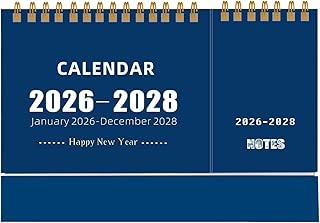 2026-2028 マンスリー 手帳 Cälendär レイアウト X1 スケジュール&メモ Cálendár ブルーバージョンデスクカーレンダー エレガントなデスクデザイン ホームオフィス 学校 勉強部屋