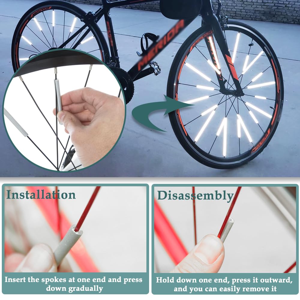 Speichenreflektoren Set – 56 Stück, Bunt, 75 Mm, Wasserdicht, Für Fahrrad & Dirt Bike, Erhöht Sichtbarkeit Bei Nacht