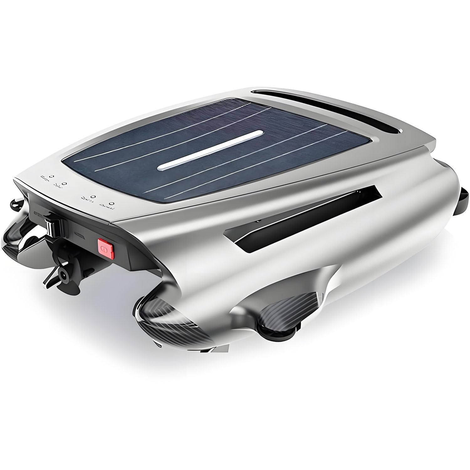 AiODiO Cordless Solar Pool Skimmer ，Intelligent Navigation, Ipx7 Waterproof Rating, 20-Hour Battery Life, Dual Charging Methods (Solar/Adapter), 450um Filter, Suitable for Inlaid Pools.