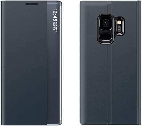 Framerosdres Pantalla YHM for la Galaxia S9 Lateral con magnético/Función Soporte/Función Sleep Textura Normal paño + PC Caso del tirón (Azul Oscuro) (Color : Dark Blue) Informática,Componentes,Dispositivos externos,Cajas de ordenador de sobremesa