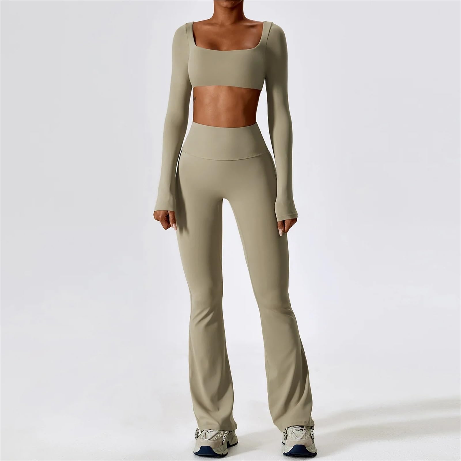 Completo Palestra Donna Set da yoga 2 pezzi abbigliamento sportivo donna senza cuciture allenamento palestra legging reggiseno fitness top corto