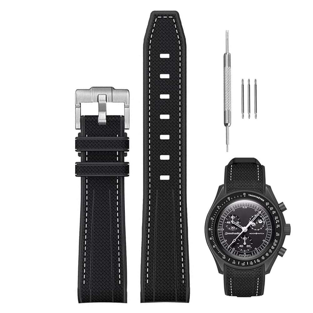 [Sibehill] 時計ベルト 20mm Omega X Swatch オメガスウォッチ 交換用シリコン時計バンド ラバーベルト【Omega X Swatch MoonSwatch Speedmasterに対応する】