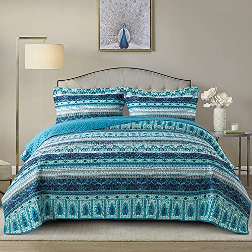 NEWLAKE Reversible Patchwork Bohemian Quilt