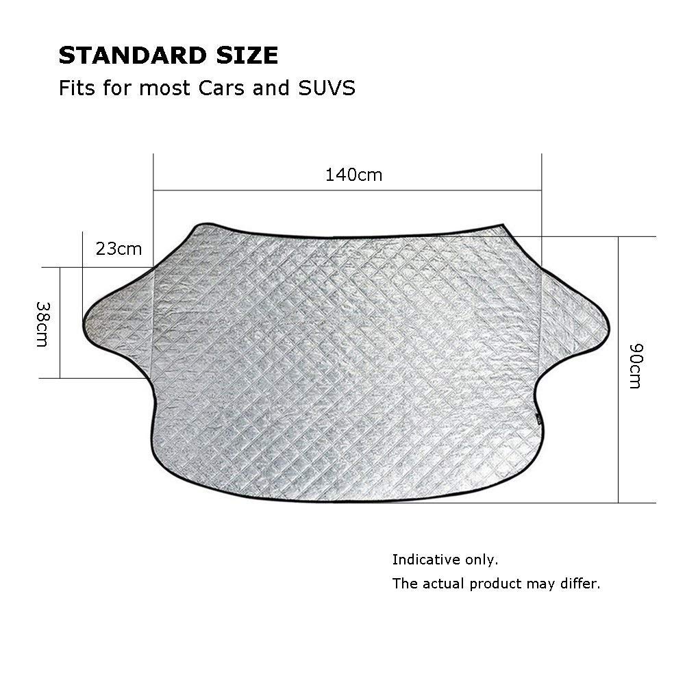 WALSER Premium Thermische Voorruit Beschermer, Voorruit Beschermer met Zijspiegel Cover, Auto Voorruit Hoes 157x126 cm, Zonwerende Voorruit