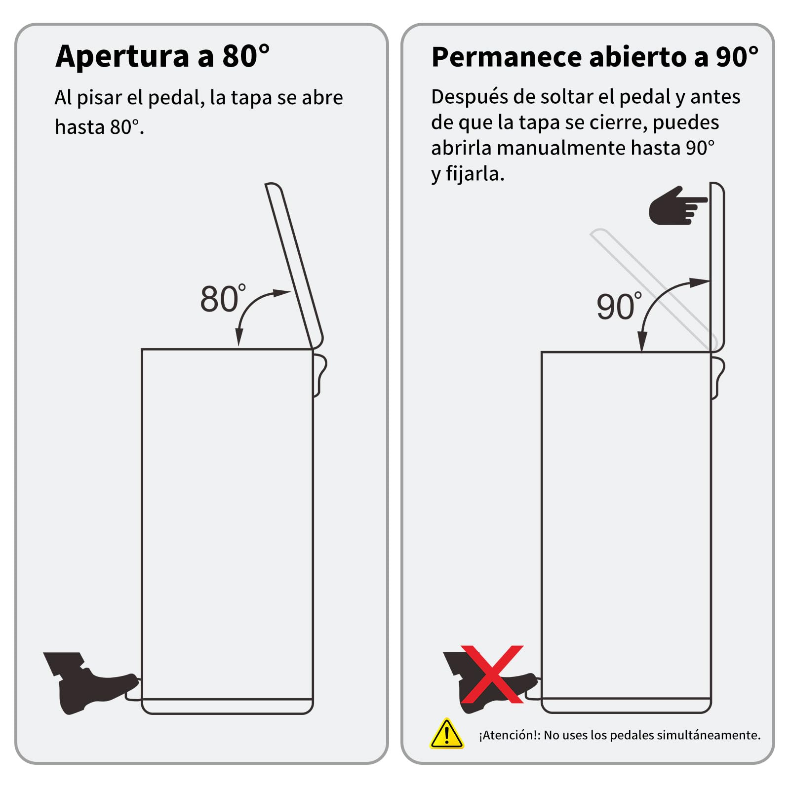 mVm Cubo de Basura para la Cocina, 2 Compartimentos 2 x 30L Cubo de Basura Cocina, Papelera Moderna y Robusta, Cierre Suave, para Cocina, Salón, Plata