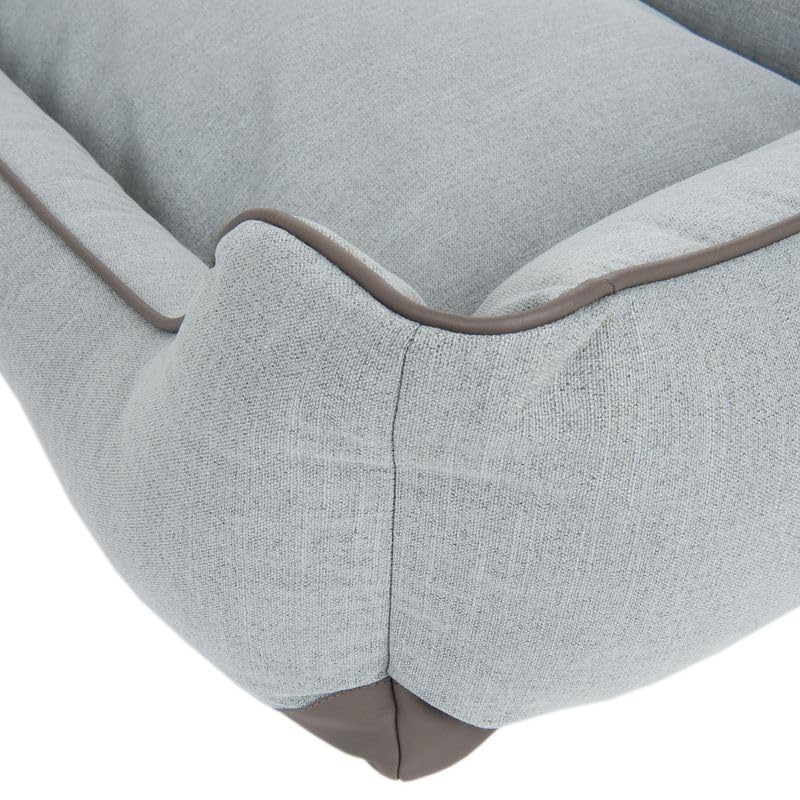 Modern Living Hundebett Skara | Bequemes Bett für mittelgroße bis große Hunde | Dickes Kissen mit Memory-Foam-Flocken für maximalen Schlafkomfort (hellgrau, M - 100x70x21cm)