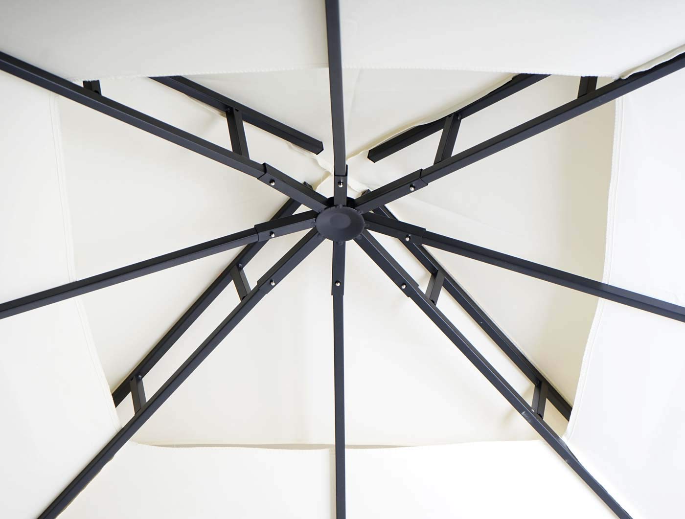 Mendler Pergola HWC-F94 Stahl bewegliche Seitenwand 2,5x2,5m - Creme-beige | Garten, Pavillon