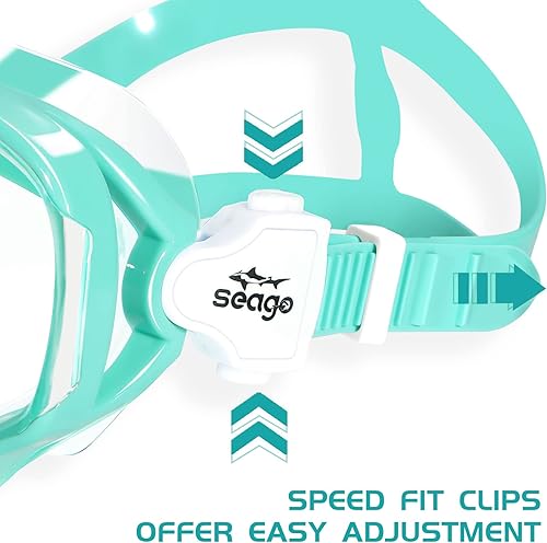 Miniatura 5 de Seago - Gafas de natación para niños, máscara de buceo para jóvenes (5-15), anti vaho, vista clara de 180
