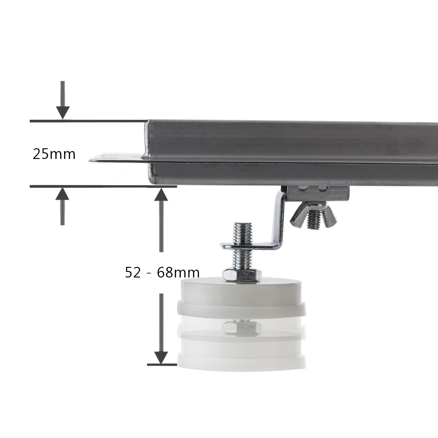 KOBERT GOODS Edelstahl-Rinne TG01-50cm mit Siphon und Haarsieb als Komplett-Set Boden und Dusch-Ablauf Befliesbar Unterschiedliche Muster und Variationen in den Größen 50-120cm erhältlich