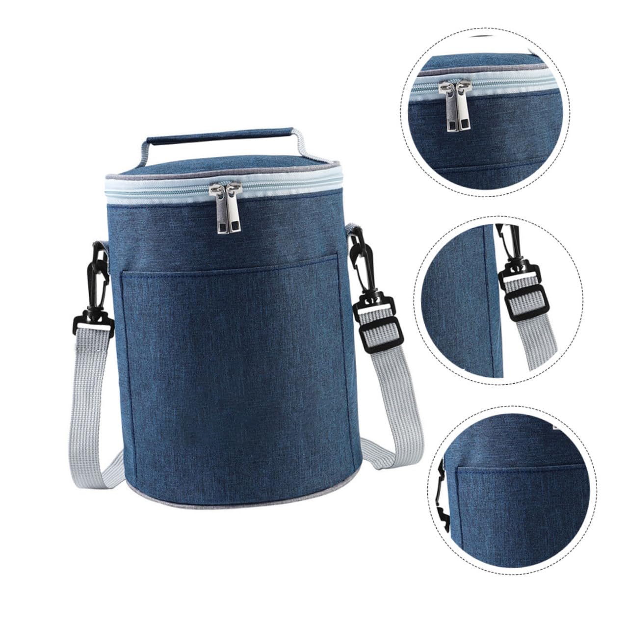 Homoyoyo Bolsa Térmica Portátil para Alimentos de Oxford Cloth Aislamiento Térmico, Adecuado para Camping y Almuerzos al Aire Libre, Diseño Redondo y Resistente