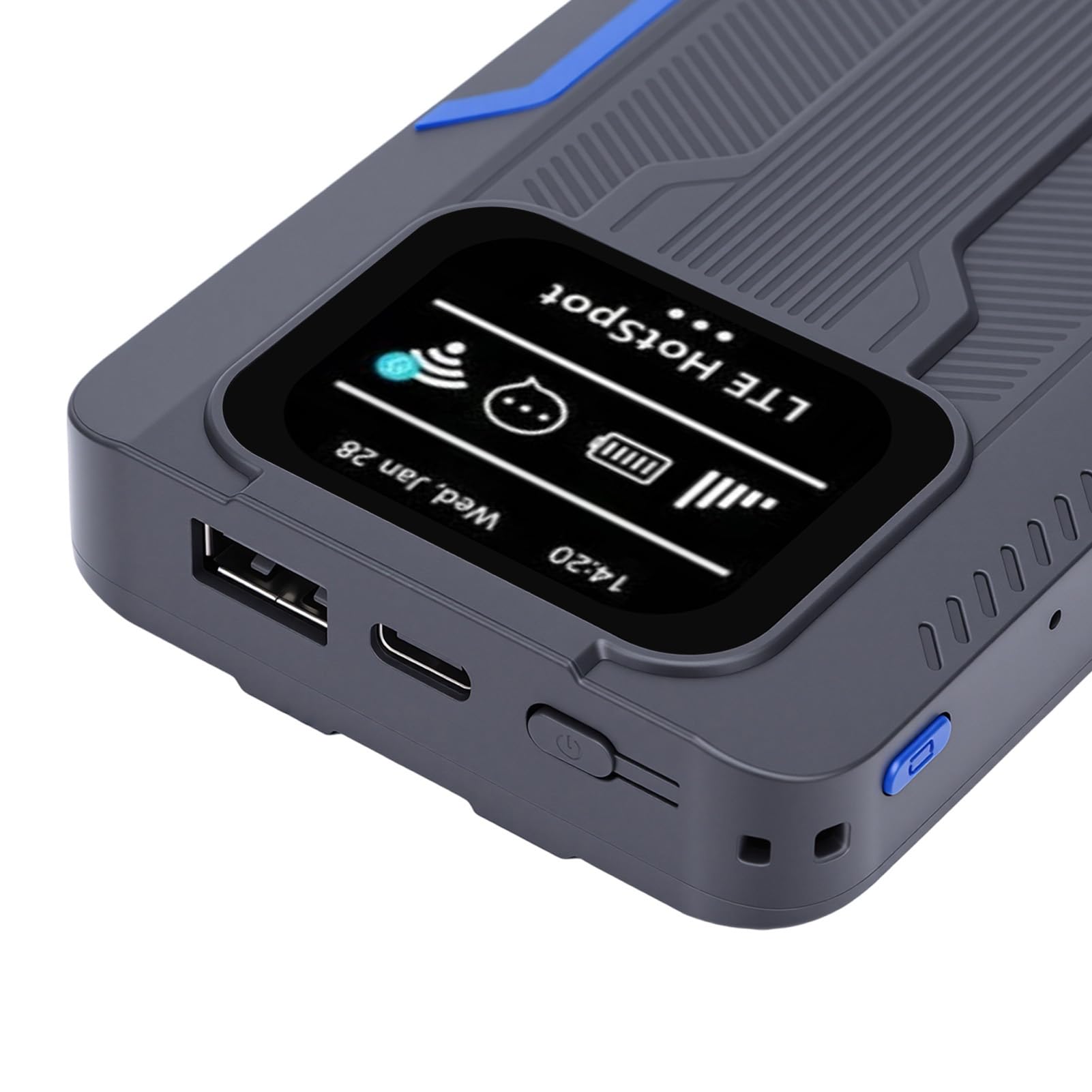 Routeur WiFi LTE Portable, Point d'accès Mobile ABS Double Bande 4G 300 Mbps 10 000 MAh avec écran HD, Charge Inversée pour Les Voyages, Les Voitures, Les Bureaux, Les Utilisateurs