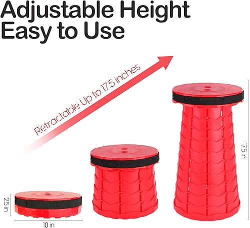 Miniatura 2 de Taburete plegable retráctil portátil, ligero, plegable, plegable, plegable, plegable, resistente, con capacidad de carga, 400 libras, silla plegable