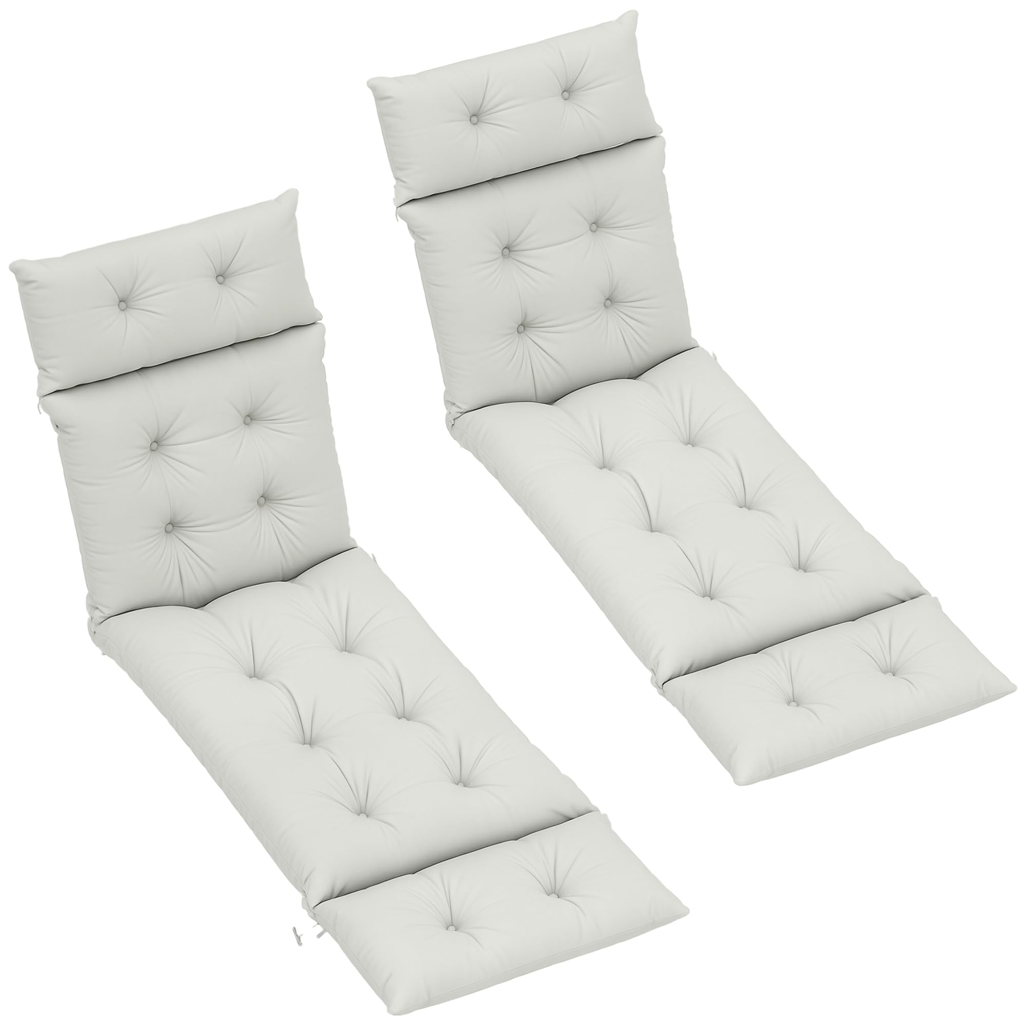 Outsunny Office Chair Cushions Set of 2 Light Grey
