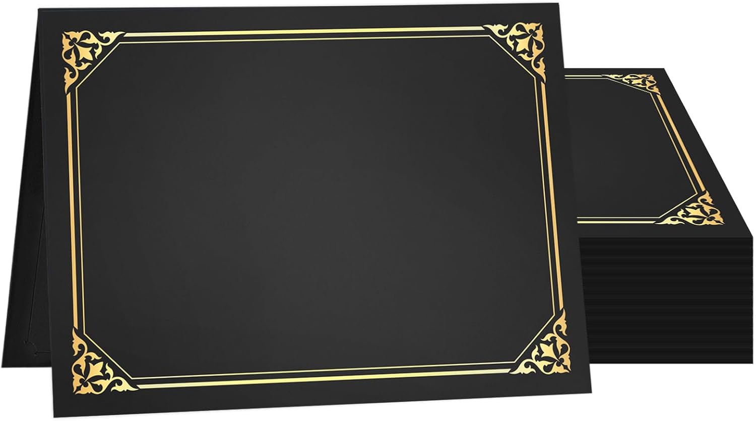 100 Packs Certificate Holders, Navy Blue Diploma Holders, Certificate Covers with Gold Foil Border for Letter Size 8.5 x 11 Award Certificates, Diploma and Documents