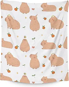 Blanket Gifts - 60"x80" Cute Throw for Boys, Girls - White Soft Fuzzy Blankets for Bed, Couch & Living Room