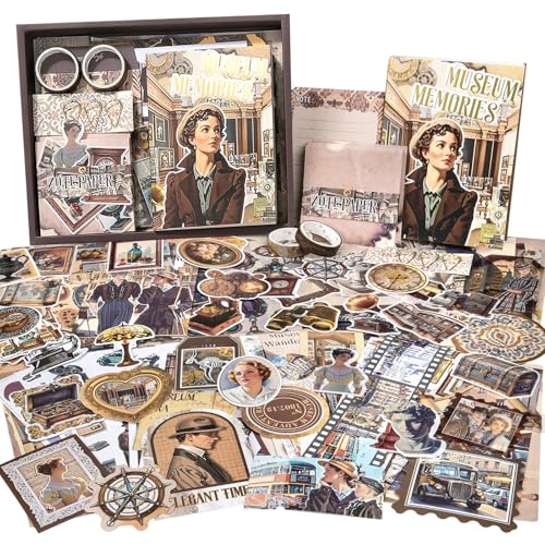 Scrapbook Supplies Kit, Vintage Junk journaling Supplies, Scrapbooking Kit with