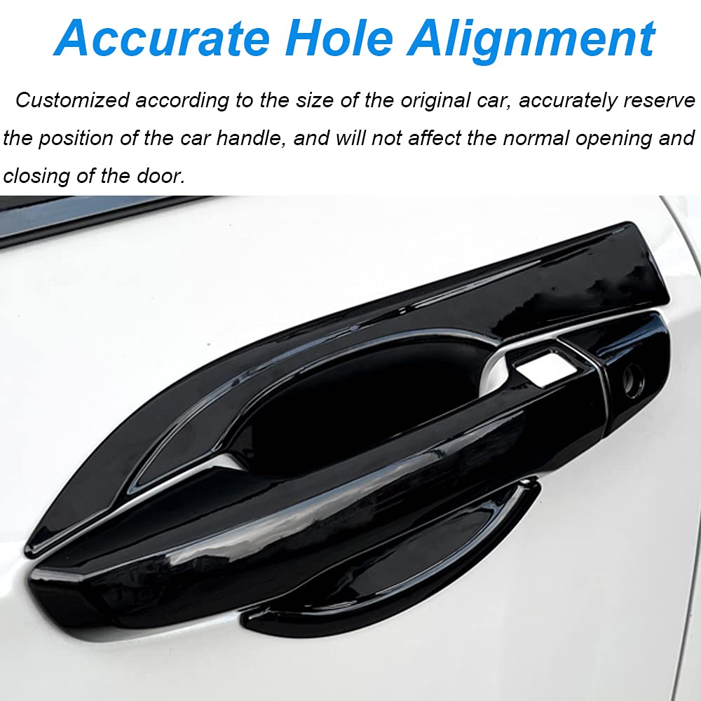 12PCS ABS Door Handle Bowl Covers For Honda CR-V 2017-2022 - Bright Black Exterior Trim Protectors