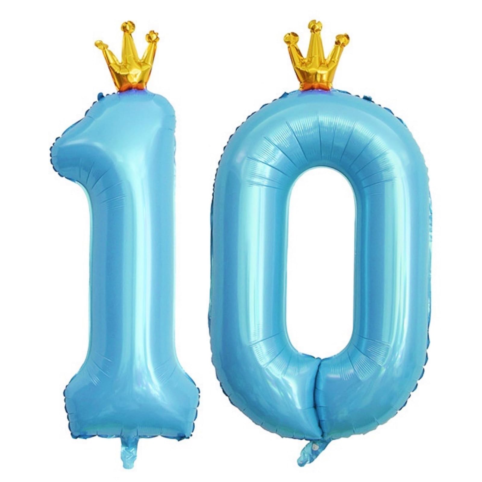 40 Inch Blue Number 10 Balloons for Birthdays, 10th Birthday Decorations for Boys Girls, 10th Birthday Party Supplies. (10)