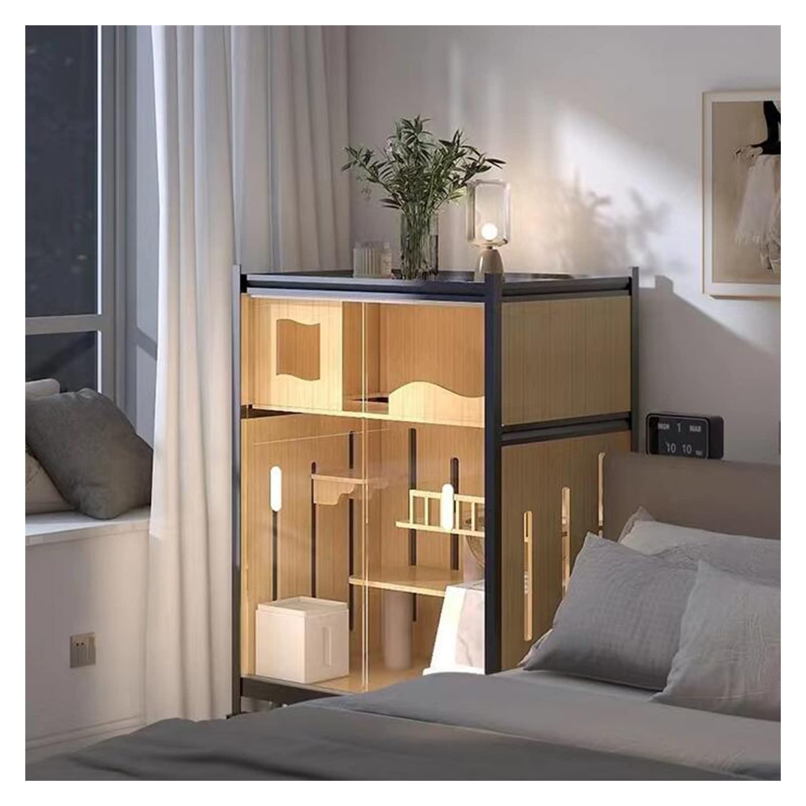 villa per gatti Gabbia for gatti a doppio strato villa for sala parto gabbia for di grandi dimensioni (T1) Per interni