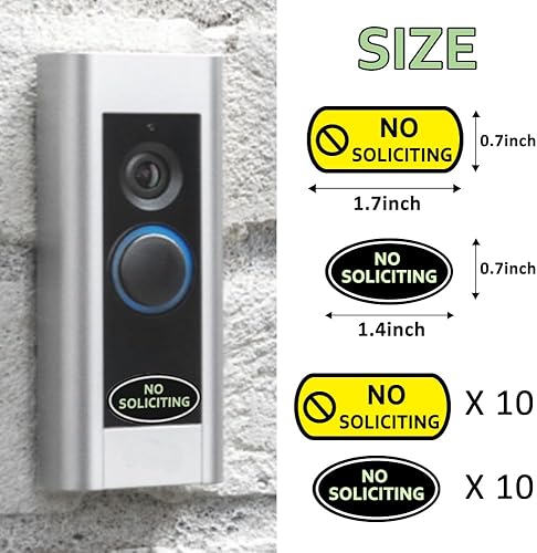Miniatura 3 de Letrero de No Soliciting para casa, Noctilucente No Soliciting Signs para el hogar, paquete de 20 calcomanías de No Soliciting con brillo en la