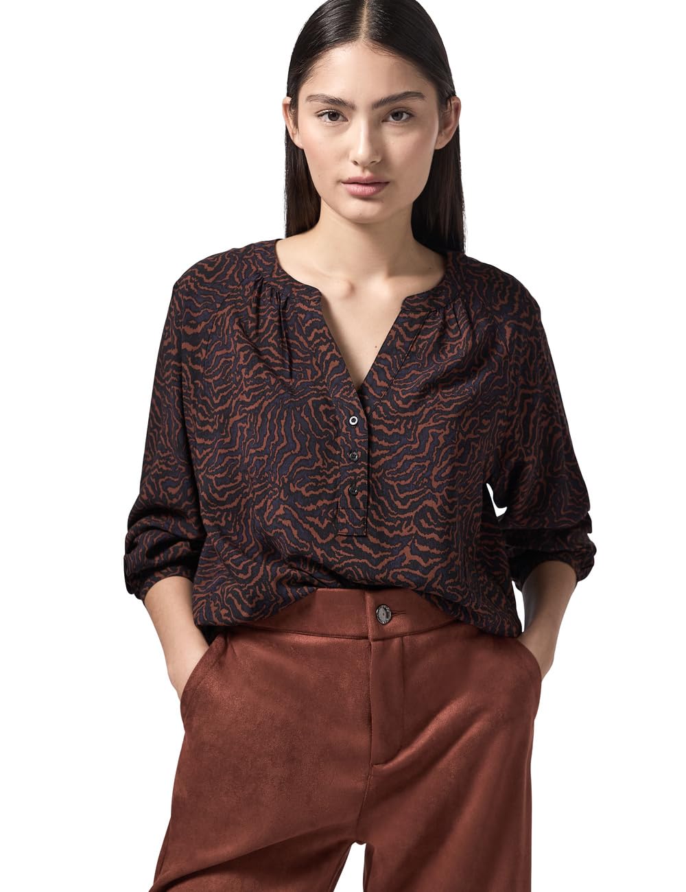 Street One Studio Women's F345144 Printed Blouse, Scarlett Red, 10