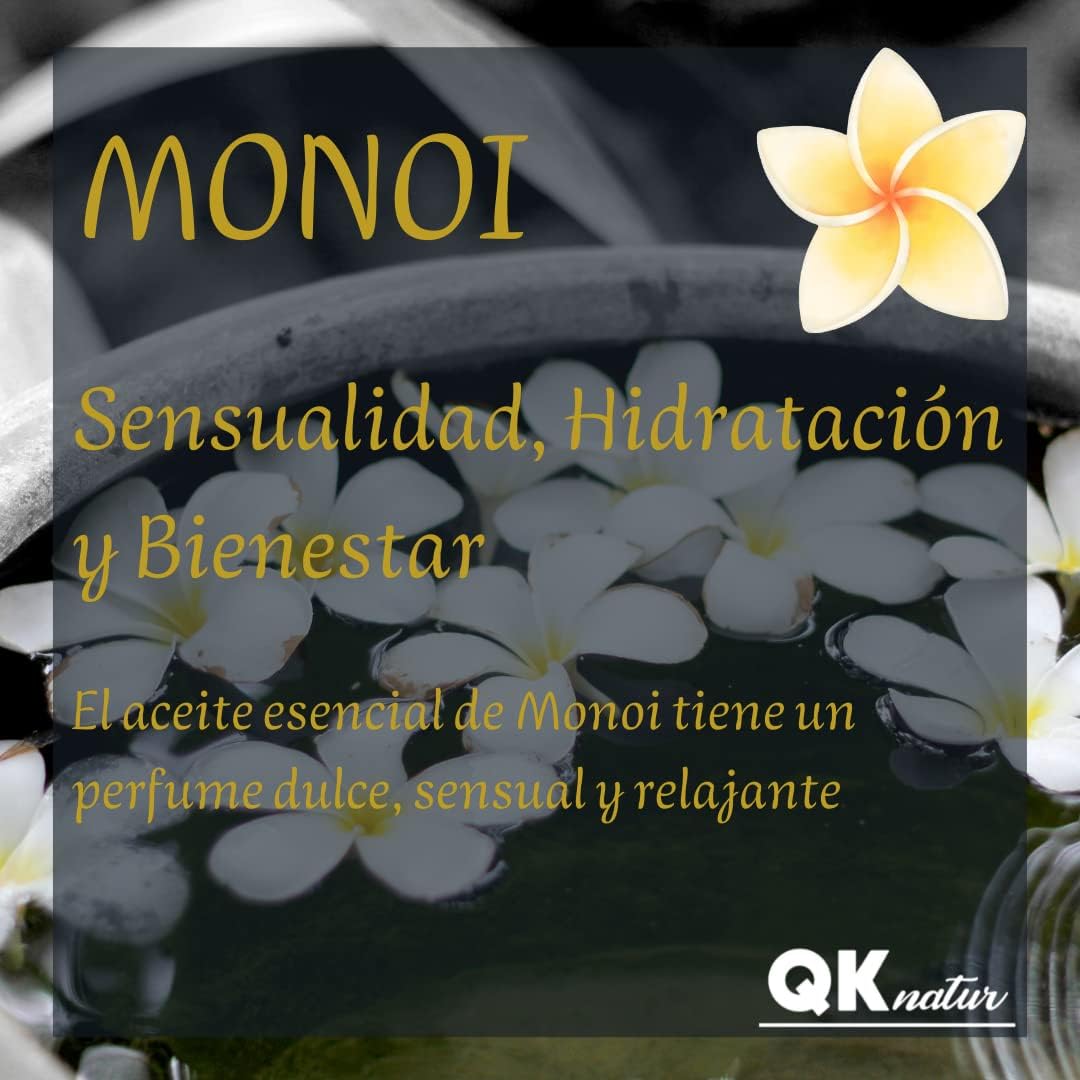 QKnatur - MONOI Massage Oil - 200ml - BIO - with Natural Ingredients. for Relaxing Body Massages. Delicate Monoi Aroma - Image 5