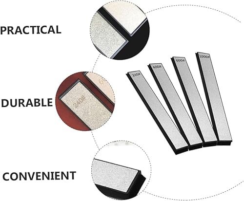 Miniatura 5 de Angoily Amoladora de mano, 4 piezas, herramienta de cocina de piedra de afilar de diamante, afilador de anzuelos, herramientas de bolsillo, afilado