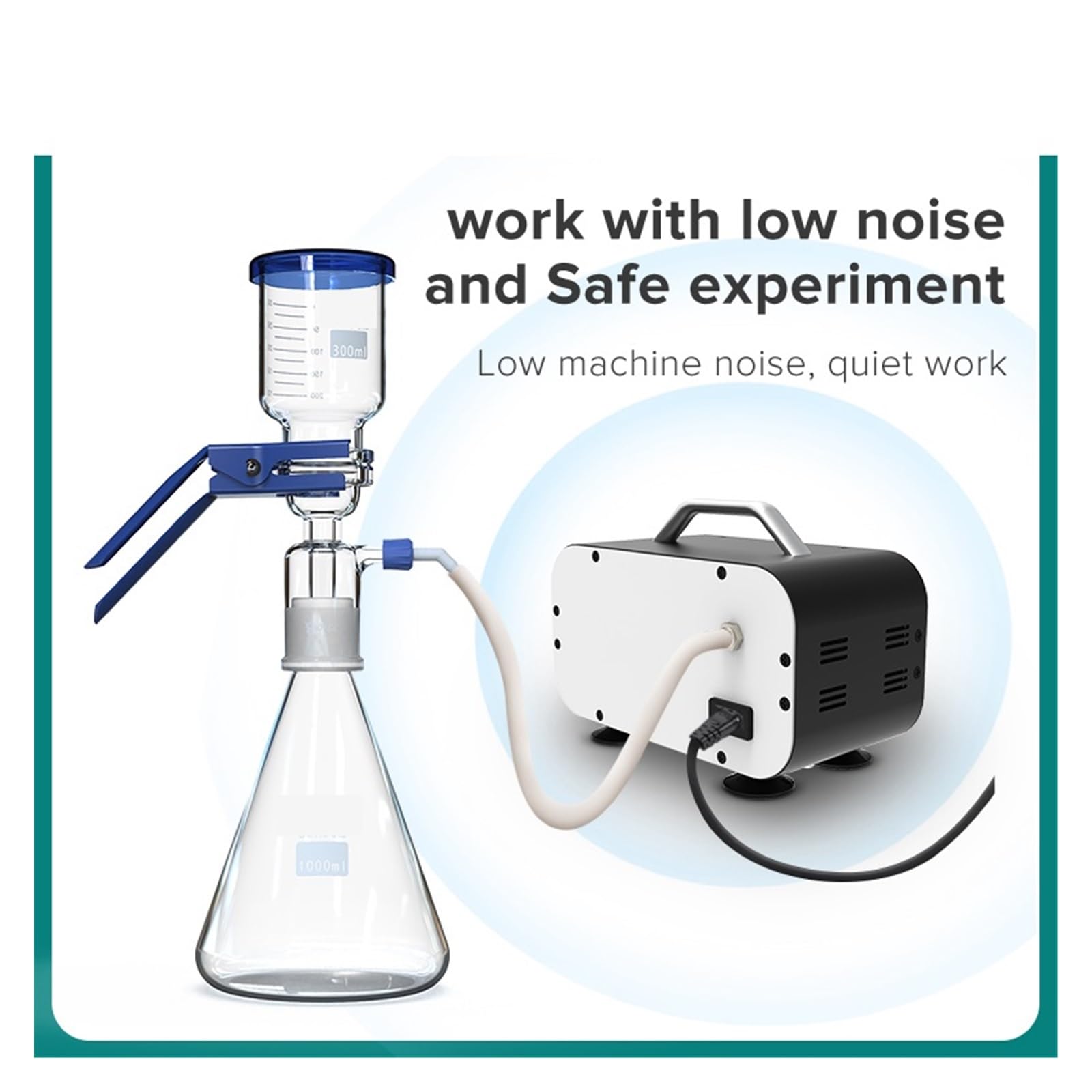 Schütteltisch DC 12 V Mini ölfreie Membran-Vakuumpumpe Laborfilterpumpe Tragbare Unterdruckpumpe Laborausrüstung(VP-10L)