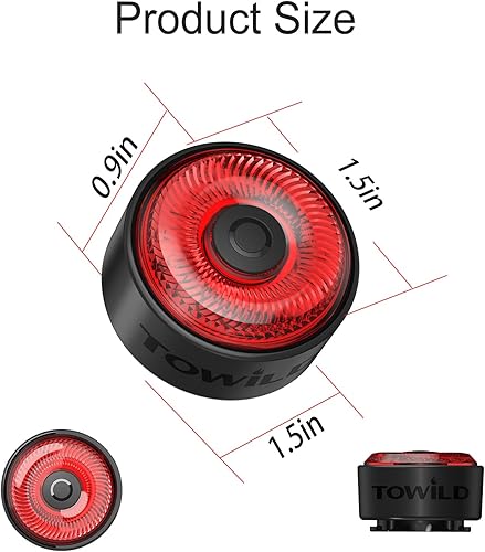 Miniatura 7 de TOWILD TL03 - Luz trasera para bicicleta, luces traseras de bicicleta con detección de freno inteligente, cable tipo C, impermeable, luces traseras
