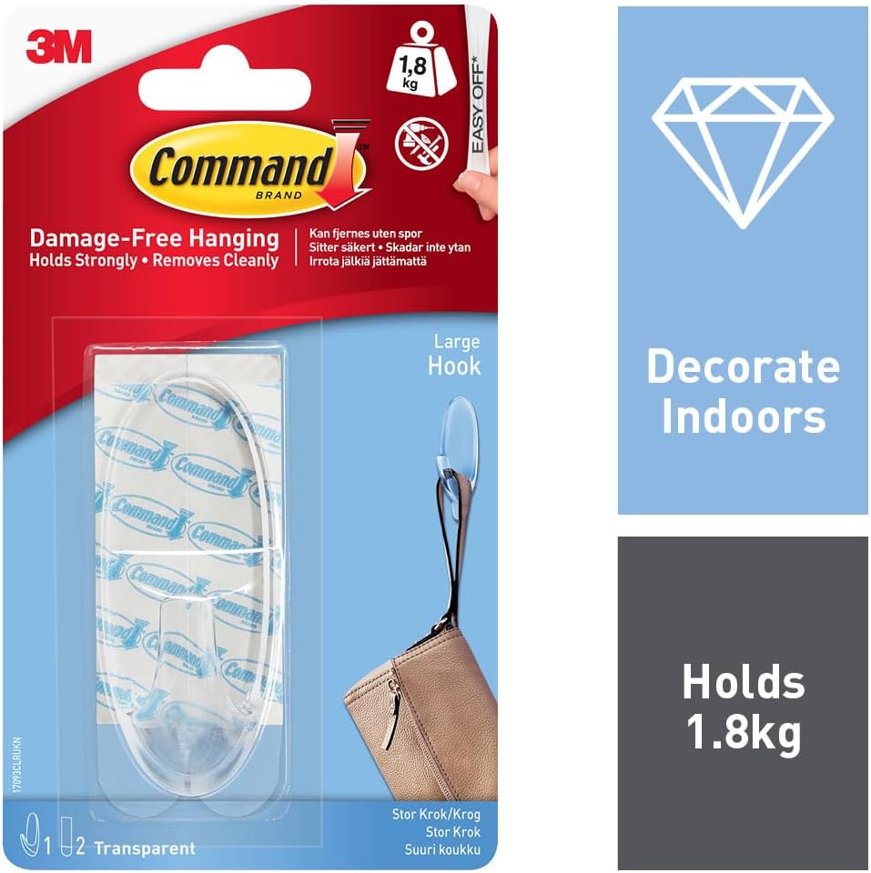 Command Outdoor Large Window Hooks, Total 4 Hooks with 8 Command Strips, 4 Pack of 1 Hook, Decorate Damage-Free