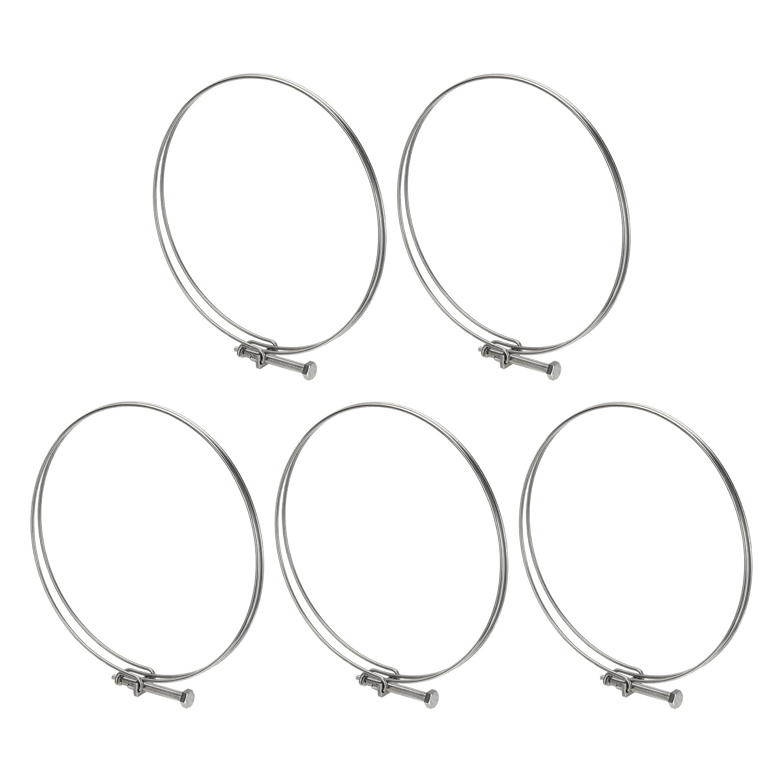 HARFINGTON Lot de 5 colliers de serrage à double fil 200-210 mm en acier